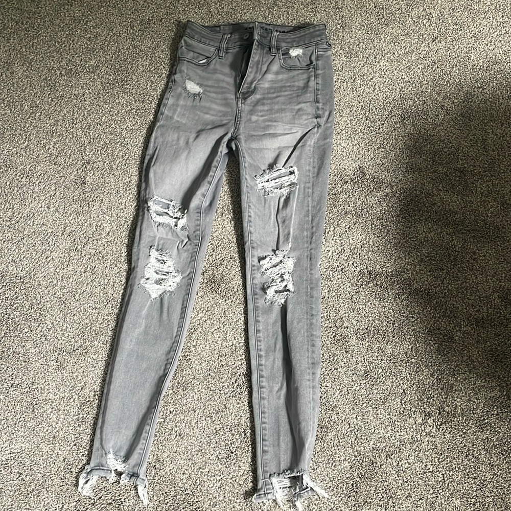 American Eagle Gray skinny jeans